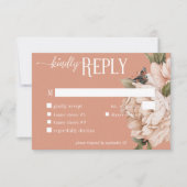 ヴィンテージ素朴ラスト&ピーチピーニーズディナー 出欠カード (正面)