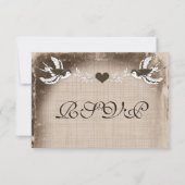 ヴィンテージ素朴ラブバード結婚式RSVPカード 出欠カード (裏面)