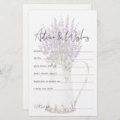 ヴィンテージ素朴ラベンダーアドバイスカードブライダルシャワー (正面/裏面)