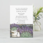 ヴィンテージ素朴ラベンダーウッドライトII結婚の 招待状 (スタンド正面)