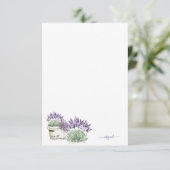 ヴィンテージ素朴ラベンダー名前をカスタムする空白の サンキューカード (スタンド正面)