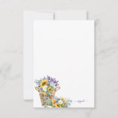 ヴィンテージ素朴ラベンダー&サンフラワーカスタム空白の サンキューカード (正面)