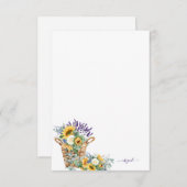 ヴィンテージ素朴ラベンダー&サンフラワーカスタム空白の サンキューカード (正面/裏面)