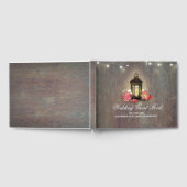 ヴィンテージ素朴ランタンウッドバ結婚ンズ ゲストブック (全面)