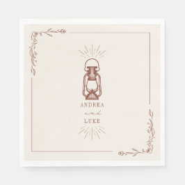 ヴィンテージ素朴ランタンテラコッタ結婚ズ スタンダードランチョンナプキン