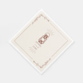 ヴィンテージ素朴ランタンテラコッタ結婚ズ スタンダードランチョンナプキン (角)