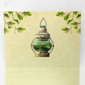 ヴィンテージ素朴ランタン全容結婚量 三つ折り招待状 (内部最初)