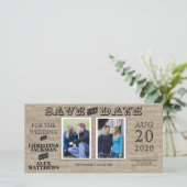 ヴィンテージ素朴ルック日付2の写真を保存 セーブザデート (スタンド正面)