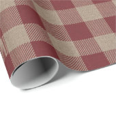 ヴィンテージ素朴レッドバッファローチェックギフト ラッピングペーパー (ロールコーナー)