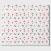 ヴィンテージ素朴レッドローズパターン ラッピングペーパー (フラット)