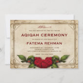 ヴィンテージ素朴レッドローゼベビーガールアクイカ 招待状 (裏面)