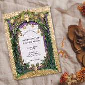 ヴィンテージ素朴レトロアールヌーボー植物学フローラ 招待状