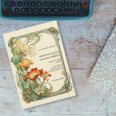 ヴィンテージ素朴レトロアールヌーボー植物学フローラ 招待状