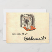 ヴィンテージ素朴レトロカップルシックなブライデスメイドカード 招待状 (正面)