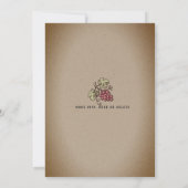 ヴィンテージ素朴レトロヴィネヤードワイナリー結婚ズ 招待状 (裏面)