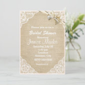 ヴィンテージ素朴レースのブライダルシャワー招待 招待状 (スタンド正面)