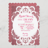 ヴィンテージ素朴レースブライダルシャワー招待状 招待状 (正面/裏面)