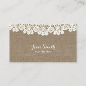 ヴィンテージ素朴レース&バーラップイベント計画クラフト 名刺 (正面)