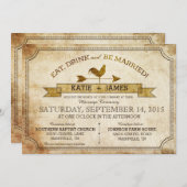 ヴィンテージ素朴ロスターカントリーウェディング招待状 招待状 (正面/裏面)