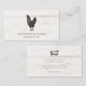 ヴィンテージ素朴ロスターバーンウッドファーム 名刺 (正面/裏面)