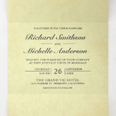 ヴィンテージ素朴ロマンの鳥のカップル結婚ズ 三つ折り招待状 (内部中)