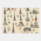 ヴィンテージ素朴ロマンチックパリ ラッピングペーパーシート (正面2)