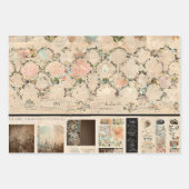 ヴィンテージ素朴ロマンチックパリ ラッピングペーパーシート (正面)