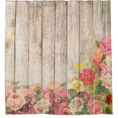 ヴィンテージ素朴ロマンバラウッド シャワーカーテン (正面)