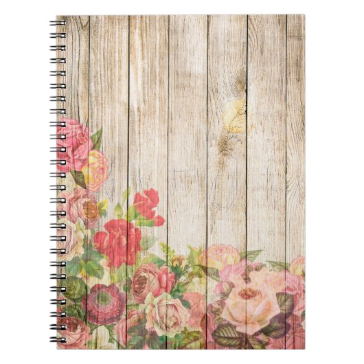 ヴィンテージ素朴ロマンバラウッド ノートブック (正面)