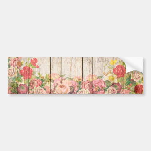 ヴィンテージ素朴ロマンバラウッド バンパーステッカー (正面)