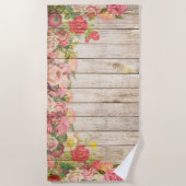 ヴィンテージ素朴ロマンバラウッド ビーチタオル (正面)