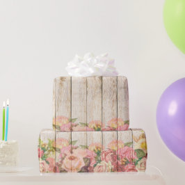 ヴィンテージ素朴ロマンバラウッド ラッピングペーパー