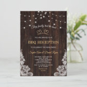 ヴィンテージ素朴ロープウッド我々は結び目を結んだ 招待状 (スタンド正面)