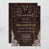 ヴィンテージ素朴ロープウッド我々は結び目を結んだ 招待状 (正面/裏面)