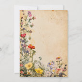 ヴィンテージ素朴ワイルドフラワーボタニカル 招待状 (裏面)