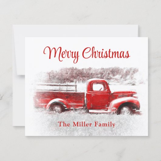 ヴィンテージ素朴予算メリークリスマスレッドトラック (正面)