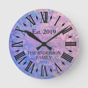 ヴィンテージ素朴動揺してアンティーク金カスタム属 ラウンド壁時計