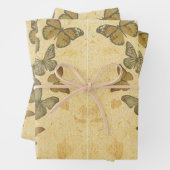 ヴィンテージ素朴動揺して蝶 ラッピングペーパーシート (インサイチュ)