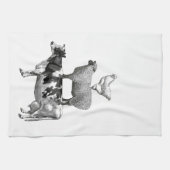 ヴィンテージ素朴動物ピラミッド キッチンタオル (横)