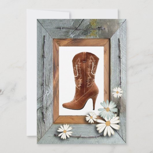 ヴィンテージ素朴国のブライダルシャワー招待 招待状 (正面)