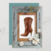 ヴィンテージ素朴国のブライダルシャワー招待 招待状 (正面/裏面)