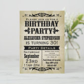 ヴィンテージ素朴国の誕生日パーティーの招待 招待状 (スタンド正面)