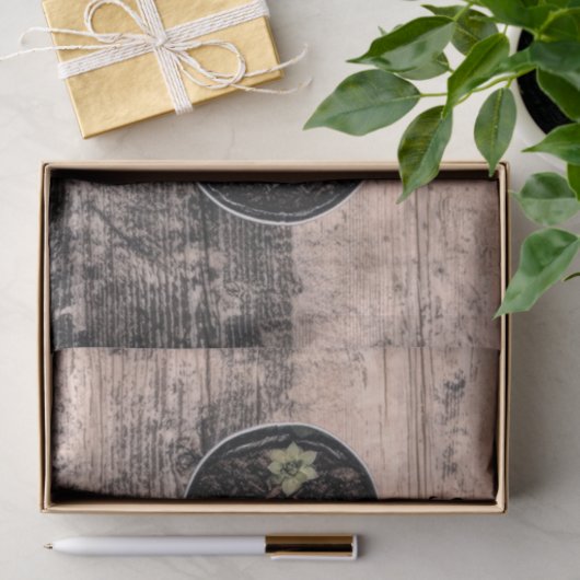 ヴィンテージ素朴多汁性緑色植物性エフェメラ 薄葉紙 (ギフト)