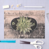 ヴィンテージ素朴多汁性緑色植物性エフェメラ 薄葉紙 (クラフト)