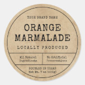 ヴィンテージ素朴小保存ジャムびん蓋ラベル ラウンドシール (正面)