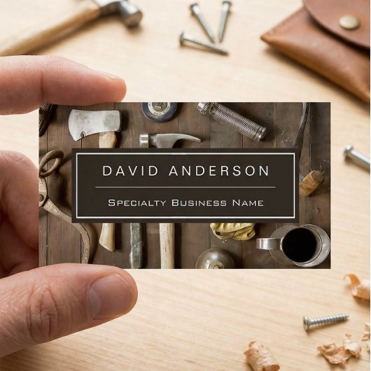 ヴィンテージ素朴工具大工 マグネット名刺