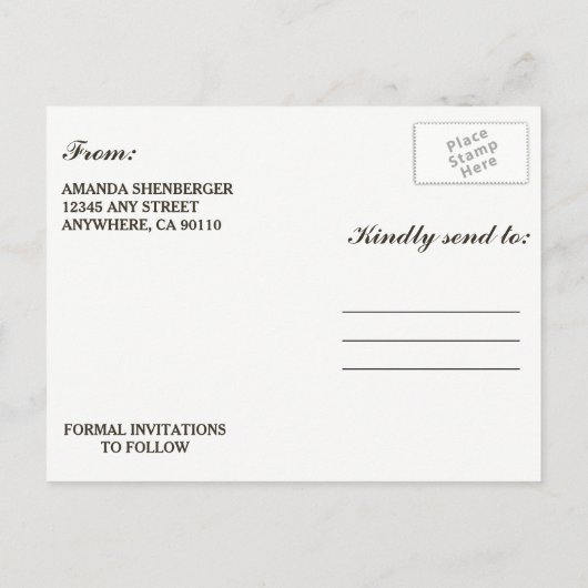 ヴィンテージ素朴彫りのオークの木は日付カードを保存 案内ポストカード (裏面)