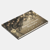 ヴィンテージ素朴彫りオーク結婚の木 ゲストブック (コーナー)