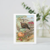 ヴィンテージ素朴感謝祭トルコ&パンプキン ポストカード (スタンド正面)