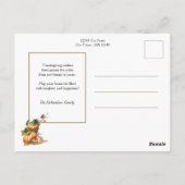 ヴィンテージ素朴感謝祭トルコ&パンプキン ポストカード (裏面)